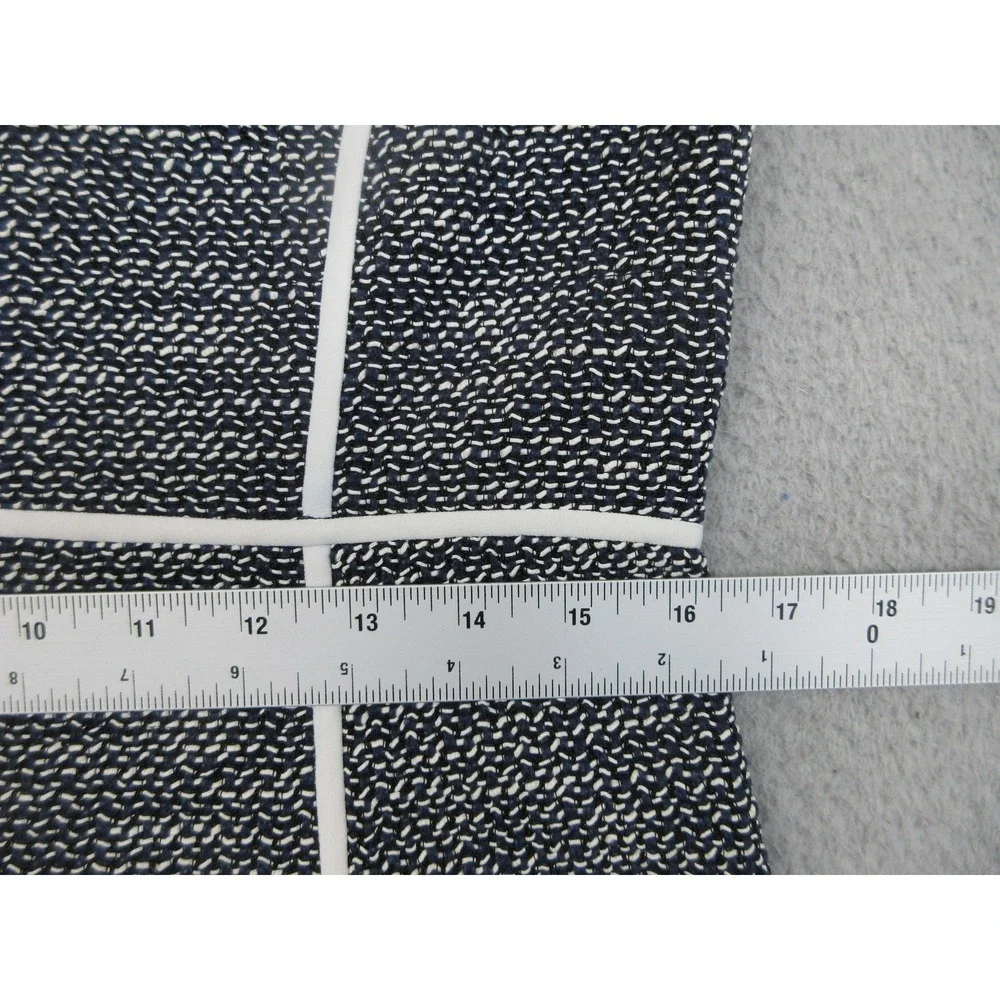 Lafayette 148 New York Dress Jacket Suit Set Womens 8/S Blue‎ Tweed Piped